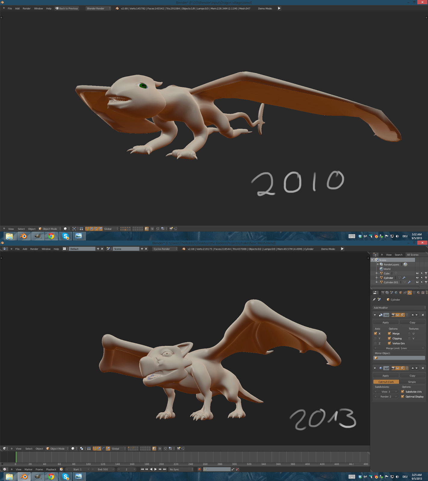 Dragon modelling improvement