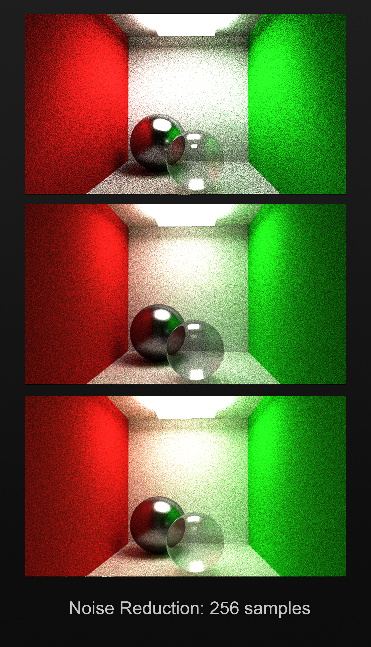 Noise reduction in LightWhat pathtracer