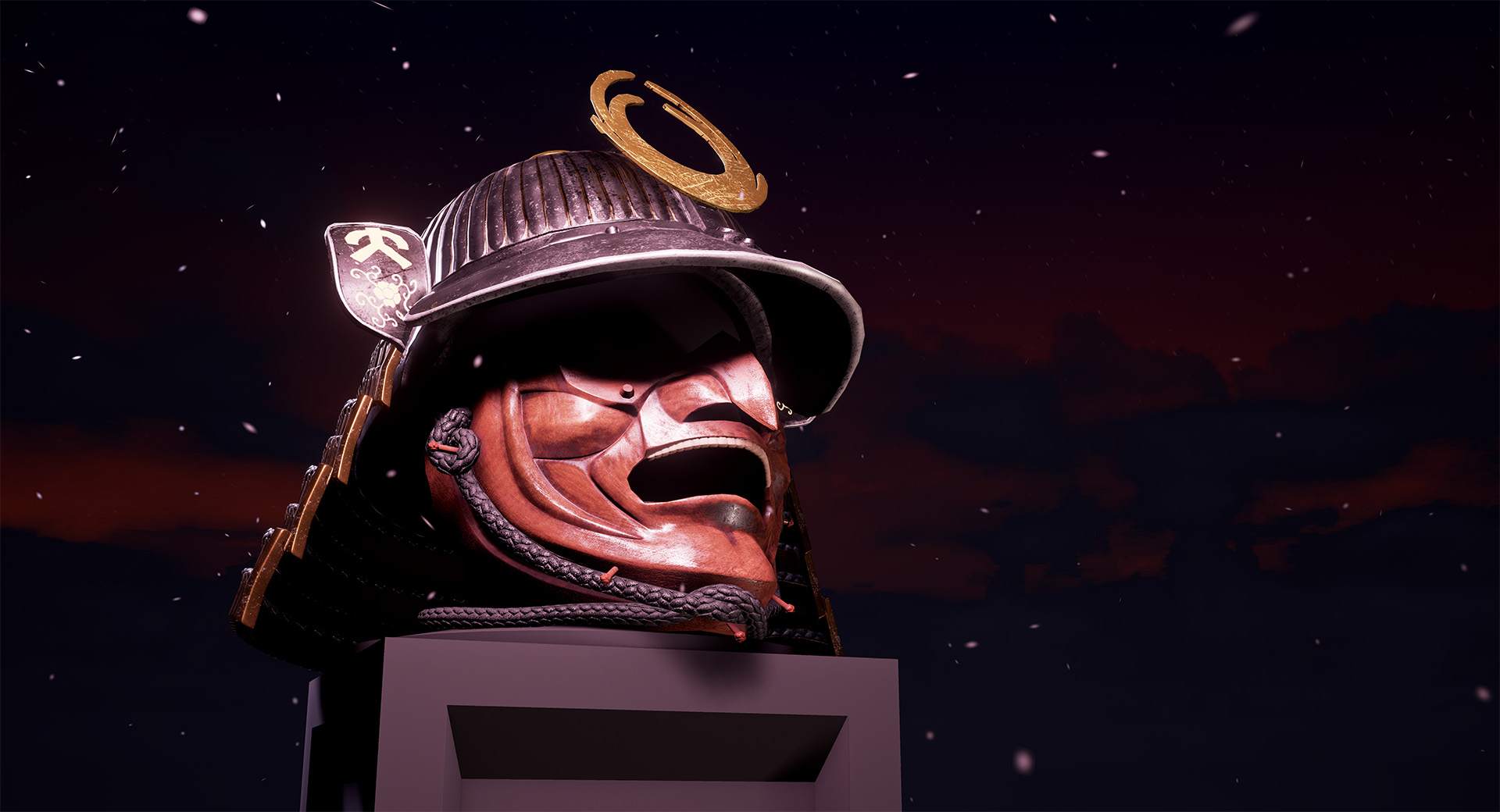 pbr kabuto samurai helmet unreal engine 4 render screenshot